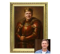 NotNiceThings Custom Royal Portrait for Dad - Personalised Painting Print | Unique Father’s Day Gift | Multiple Royal Styles | Unframed King for a Day Artwork