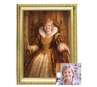 NotNiceThings Custom Royal Portrait for Mum - Personalised Painting Print | Unique Gift for Her | Mother's Day | Multiple Royal Styles | Unframed Queen for a Day Artwork - New & Improved for 2026