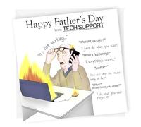 NotNiceThings Funny Fathers Day Card, Tech Support from Son, Cheeky, Rude Card, From Daughter, Computer