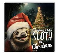 NotNiceThings Funny Sloth Christmas Card for Him & Her | Hilarious Pun Animal Xmas Greeting for Friend, Boyfriend, Girlfriend | Unique Holiday Humor | Premium Quality