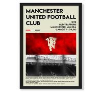 NotNiceThings Manchester United Inspired Poster, Old Trafford Print, MUFC, Gift For Man Utd Fan, Made Silk-Coated Paper For Dad, Brother, Son, Amorim, Treble Winners, Bruno Fernandes (A3)