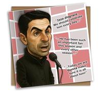 NotNiceThings Mikel Arteta Football Fathers Day Card, Arsenal Birthday Card for Dad For Grandad, Gunners Birthday for Son, AFC, Saka, Odegaard, Saliba, Gabriel