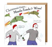 NotNiceThings Missile Toads and Wine, Funny Christmas Card, Christmas Cards for Dad, For Him, For Her, Brother, best Friend, Weird Card, Rude Cards