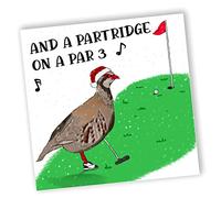 NotNiceThings Partridge on a Par 3 Christmas Card, Pun Golf Christmas Card for Him, Punny Golf ChristmasCards, Golf Gift for Men, Dad, Brother, Boyfriend, Golf Gift