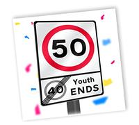 NotNiceThings Speed Limit Funny 50th Birthday Card | Cheeky Driving Joke Milestone Birthday Greeting Card for Him or Her with Bold Humour and Blank Inside