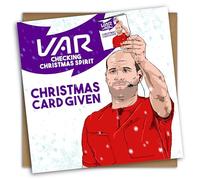 NotNiceThings VAR Christmas Card for Son, Football Christmas Card for Dad, Funny Brother Christmas, Football Card for Dad, Funny Football Gift