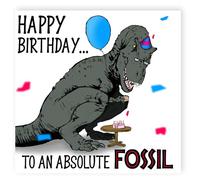 NotNiceThings You're a Fossil Card, Dinosaur Funny Birthday Card, Old Birthday Gift, 30th Birthday Gifts, Happy 40th For Him, Jurassic Park, 50th Dad Card