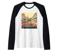 NOTO Flower Festival - Vintage Poster Art - Sicily, Italy Raglan Baseball Tee
