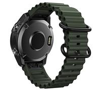 NotoCity 22mm Quick Fit Strap for Garmin Fenix 5/6/7/5Plus, Forerunner 935/945/955, Instinct/Instinct 2, Army Green Silicone Watch Band