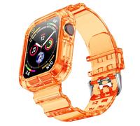 NotoCity Apple Strap Compatible with Apple Watch Series 10 with Bumper Case, Crystal Clear Silicone Sports iWatch 10 Strap for 46mm