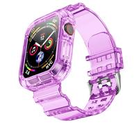 NotoCity Apple Strap Compatible with Apple Watch Series 10 with Bumper Case, Crystal Clear Silicone Sports iWatch 10 Strap for 42mm