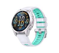 NotoCity Compatible with Garmin Fenix 5s/6s/7s 20mm Quick Fit Watch Band, White+Teal Blue, Stainless Steel, Modern, Unisex, 155-200mm, Medium