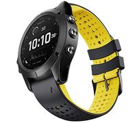 NotoCity Fenix 6 Strap 22mm Width Soft Silicone Watch Band for Garmin Fenix 6/Fenix 5/Fenix 5 Plus/Fenix 6/Fenix 6 Pro/Forerunner 935/Forerunner 945/Approach S60/Quatix 5(black-yellow)