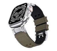 NotoCity for Apple Watch Ultra 2/Ultra Strap 49mm, for Apple Watch Series 10/9/8/7/6/5/4/SE/SE2 46mm 45mm 44mm Strpas Women Men, Silicone Replacement Strap for iWatch Series 3/2/1 42mm(Brown+Black)