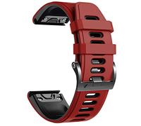 NotoCity for Fenix 5X Strap 26mm Width Soft Silicone Replacement Band Watch Strap for Fenix 7X/5X Plus/Fenix 6X/Fenix 6X Pro/Fenix 3/Fenix 3 HR/Descent MK1(red-black)