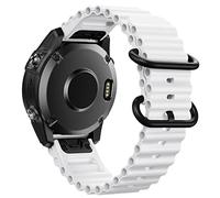 NotoCity for Garmin Fenix 6 pro Strap,22mm Quick Fit Strap for Garmin Fenix 5/6/7/5Plus,Ocean Wave Silicon Strap for Garmin Forerunner 935/945/955/Instinct/Instinct 2 White