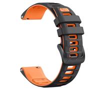 NotoCity for Garmin Forerunner 255/265 Strap, 22mm for Garmin Venu 3/2, Vivoactive 4 Quick Release Strap, Silicone Replacement Band for Huawei Watch GT5/GT4/GT3/GT2 46MM(Black/Orange)