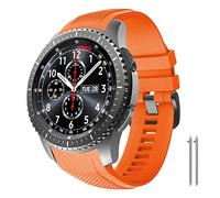 NotoCity for Gear S3 Frontier Band No Gaps,Silicone Replacement Band for Samsung Gear S3 Frontier/Gear S3 Classic/Galaxy Watch 46mm(orange)