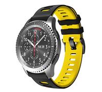 NotoCity for Gear S3 Frontier Strap/Classic Strap/Galaxy Watch 46mm, 22mm Soft Silicone Replacement Strap for Samsung Gear S3 Frontier/S3 Classic/Huawei Watch GT/GT 2/GT 2e(blackyellow)