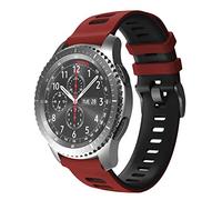 NotoCity for Gear S3 Frontier Strap/Classic Strap/Galaxy Watch 46mm, 22mm Soft Silicone Replacement Strap for Samsung Gear S3 Frontier/S3 Classic/Huawei Watch GT/GT 2/GT 2e(redblack)