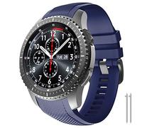NotoCity for Samsung Gear S3 Frontier/Classic/Galaxy Watch 46mm, Silicone Replacement Band, Dark Blue, 22mm, No Gaps Design, Quick Release Spring Pins