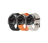 NotoCity replacement for Samsung Galaxy Watch Ultra Strap 47mm, Soft Silicone Strap for Samsung Galaxy Watch Ultra(Black+Starlight+Orange)