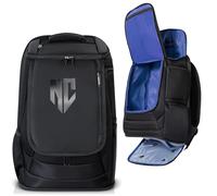 Notorious Combat BJJ Jiu Jitsu Backpack - Wet Compartment for Gi, Rashguard, or Shoes - Martial Arts Gear, Boxing, and MMA (Black/Blue)