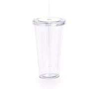 notrash2003 680 ml Smoothie Tumbler with Straw, Plastic, White