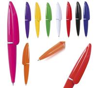 noTrash2003 9 pieces mini twist-action ballpoint pen (96 mm) Big Boy in eye-catching colors with original oversized clip center ring in blue silver
