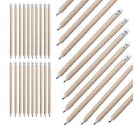 noTrash2003 Pack of 100 Natural Wood Coloured Pencils with Eraser HB Pre-Sharpened 19 cm Length Economy Pack Sustainable