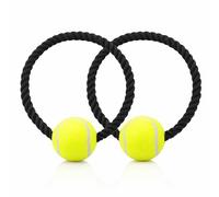 noTrash2003 Pack of 2 Dog Toys Tug Toys with Ball - Robust Pull Ring Diameter 16 cm, Teething Toy for Dogs, Tug of War Training, Durable Dog Toy for Small & Large Dogs
