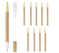 noTrash2003 Set of 10 2-in-1 Ballpoint Pens with Highlighter for Office, University and School, Cardboard Barrel