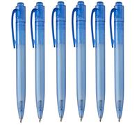 noTrash2003 Set of 6 Retractable Ballpoint Pens Made of Ocean Plastic Sustainable and Environmental Protection Waste Recycling Circular Economy (Blue)