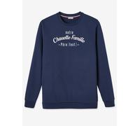 notre Chouette Famille Sweatshirt for Men, Capsule Collection by Vertbaudet blue dark solid
