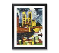 Notre Dame By Henry Lyman Sayen Classic Painting Framed Print | A2 Black Framed Wall Art | Ready to Hang | Classic Historical Picture | Living Room Bedroom Lounge Office