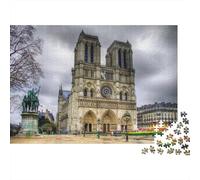 Notre Dame Cathedral 1000 Pieces Adult Jigsaw Puzzles Jigsaws Challenging Game Family Challenging Educational Games Home Decoration for Home Decoration Gifts 1000pcs (75x50cm)