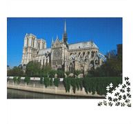 Notre Dame Cathedral 1000 Pieces Jigsaw Puzzles for Adults Jigsaws Challenging Game Family Challenging Educational Challenge Home Decoration for Adults And Kids Age 12 Years Up 1000pcs (75x50cm)