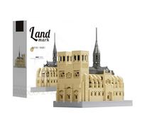 Notre Dame Cathedral Building Blocks Set, 1038 PCS Notre Dame Cathedral Mini Micro Bricks Toy, STEM Mini Architecture Building Kits for Adults, Gifts for Landmark House Enthusiasts