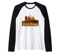 Notre Dame Cathedral Paris (Cathédrale Notre-Dame de Paris) Raglan Baseball Tee