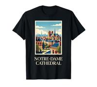 Notre Dame Cathedral Paris Retro Travel Design T-Shirt