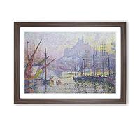 Notre-Dame De La Garde by Paul Signac Framed Print | A2 Walnut Framed Wall Art | Ready to Hang | Modern Nature Picture | Living Room Bedroom Lounge Office