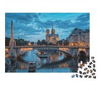 Notre-Dame De Paris Classic 1000 Pc Rigid Cardboard Jigsaw Seniors Brain Training Rainy Day Fun Must-Have Puzzle Lovers 38x26cm/1000pcs