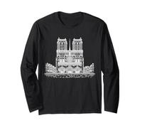 Notre Dame Line Art Paris Long Sleeve T-Shirt