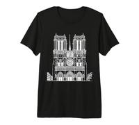 Notre-Dame Line Art Paris Lover Premium T-Shirt