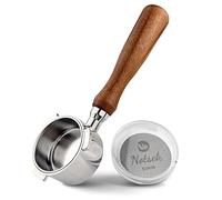 NOTSEK Bottomless Portafilter 51mm with Puck Screen for DeLonghi Dedica EC680/EC685/EC785/EC820/EC850/EC860 Smeg, 51mm Bottomless Portafilter with Stainless Steel Filter Basket Solid Wood Handle
