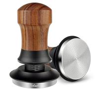 NOTSEK Coffee Tamper, Spring Loaded 54mm Tamper with Ripple Base, Walnut Wood Tamper Tool with 304 Stainless Steel Base for Sage Portafilter