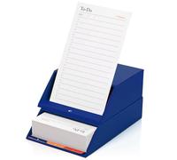 Notsu Centre Rise To Do List Card Box Set | 50 Foldable To-Do Vertical Notecards 3x5, Productivity Index Card Organizer Tab Dividers, Desk Card Holder Stand (Blue)