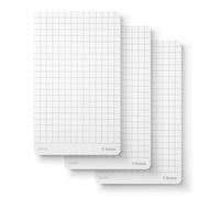 Notsu Graph Grid 3x5 Notepad Refills (3 Pack) | Quad Ruled Engineering Pocket Note Pads | 120gsm Heavyweight Paper | 60 Writing Pages | Seamless Header-Free Design with Rounded Corners