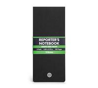 Notsu Graph Grid Reporter's Notebooks 2-Pack | Black Pocket Spiral Reporter Notepads for Journalist, Police, Detective, Field Note Taking | 100 Pages of 120 gsm Thick Paper, 3.75" x 8.25"