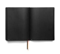 Notsu Pitch Black Paper Notebook B5 Dotted Journal | Minimalist Bullet Dot Grids with 160 Black Pages of Premium Thick 150gsm Paper, Vegan Leather Hardcovers